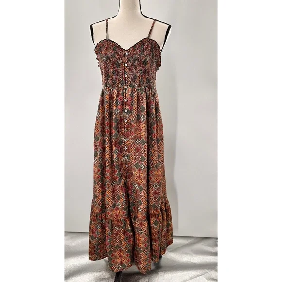 Cost Plus World Market | Dresses | World Market Boho Spaghetti Strap Elastic  Bodice Maxi Dress Sm | Poshmark
